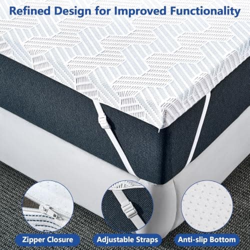 Extra Firm Mattress Topper Queen Size 3 Inch, Premier High Density Foam Bed Topper for Back Pain, Cooling Mattress Pad in a Box with Removable Cover, Fiberglass Free, CertiPUR-US Certified 80" x 60" view 6