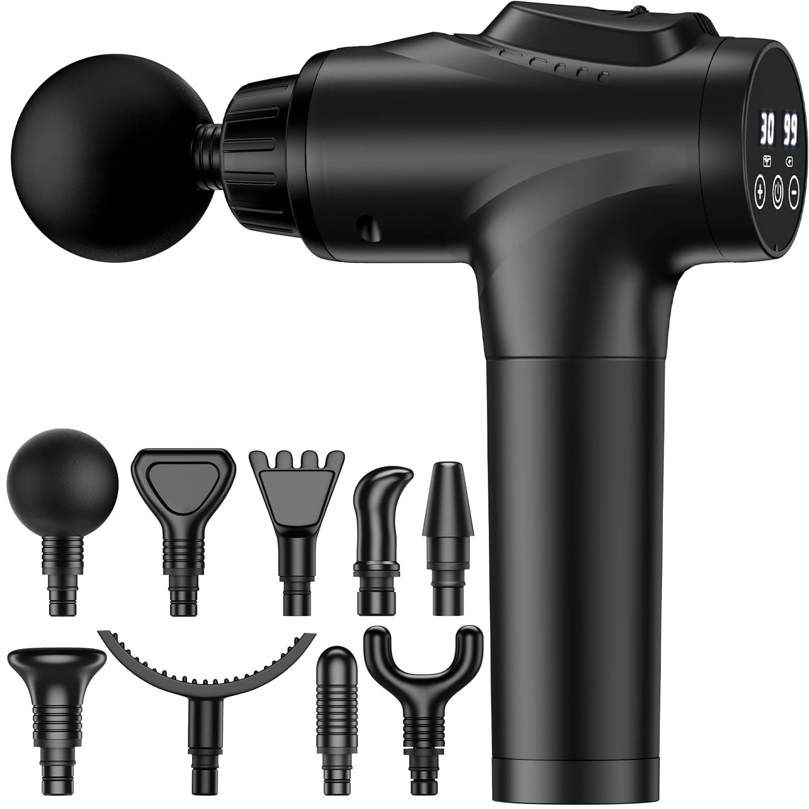 APHERMA Massage Gun, Muscle Massage Gun for Athletes Handheld Electric Deep Tissue Back Massager, Percussion Massage Device for Pain Relief with 30 Speed Levels 9 Heads Black