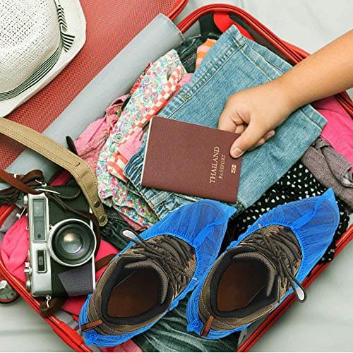 Green Convenience Shoe Covers Disposable Boot Cover Waterproof, Dust proof, 100 Pack(50 Pairs),The Size Fit Most, Non-slip, Blue, Protect Your Shoes, Floor, Carpet view 6