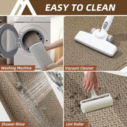 COSY HOMEER Kitchen Rugs Non-Slip Washable Kitchen Floor Mats 17"x30" Taupe view 6