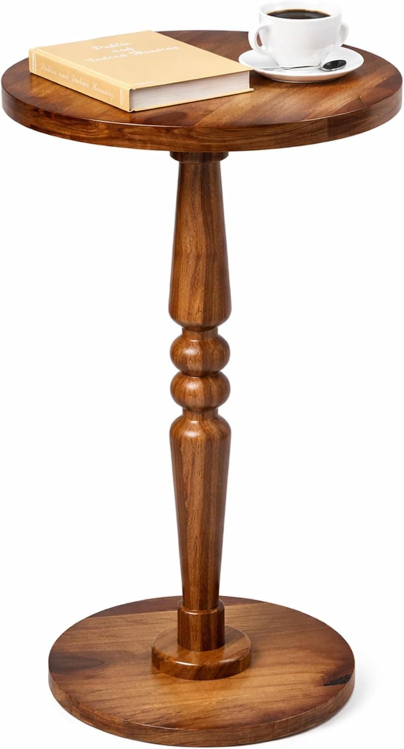 PROMITOP 100% Solid Wood Round Side Table — image 1