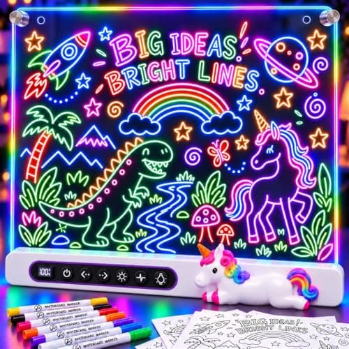 LED Drawing Board for Kids, 16" Rechargeable Neon Light Up Drawing Tablet, Glow Doodle LED Note Board Art Set with 22 Lighting Effects, Easter Christmas Birthday Gifts for Ages 3-12 — image 1