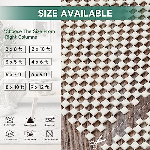 BALEINE Non Slip Rug Pad Rug Gripper for Hardwood Floors, Extra Thick Non Slip Mat Under Carpet (4'x6') view 5