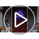 Halloween Wreaths for Front Door, 15 Inch Halloween Lighted Wreath with Bat and Cat Decor, 45 LED Purple Lights Battery Operated, Front Door Porch Wreath Decorations for Holiday Party view 6