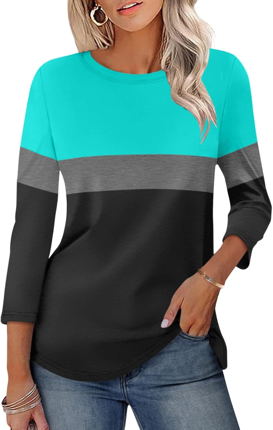 JDWZSI Womens 3/4 Sleeve Tops — image 1