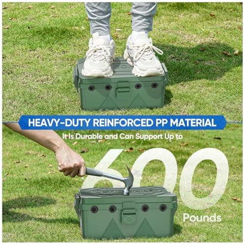 TICONN Outdoor Electrical Box, IP54 Splash-Proof Outdoor Extension Cord Cover, Protects Power Strip, Plug, Socket, Timer, Holiday Lights (Green, Large) (Pack of 2) view 5