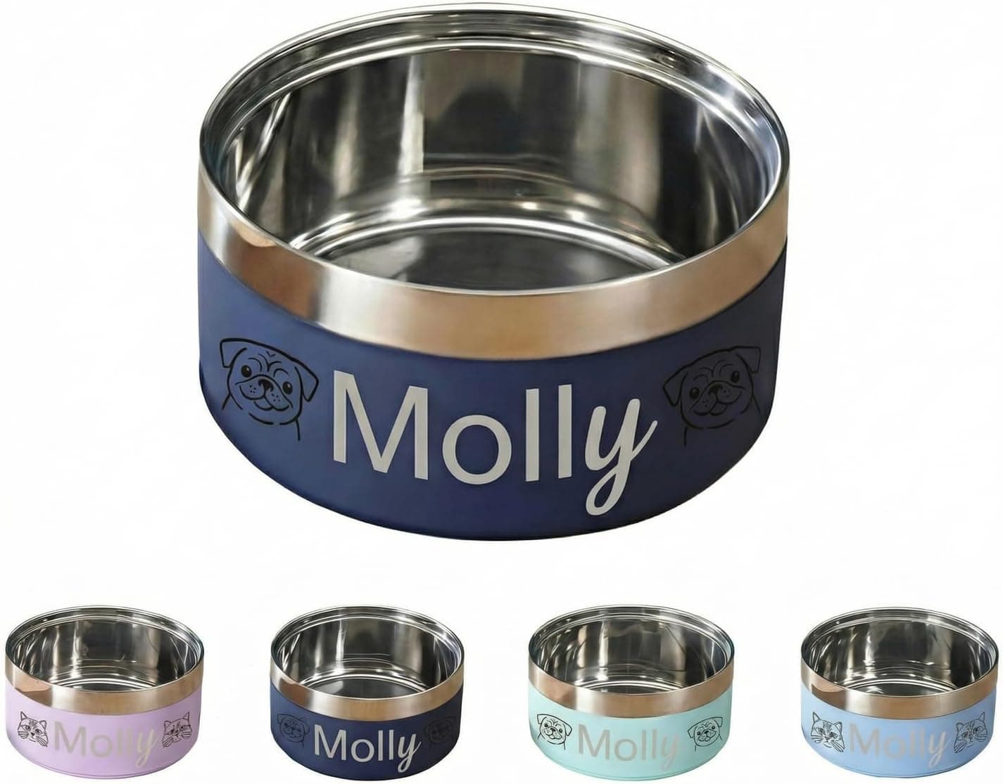 VBAIFAYY Personalized Engraved Dog Cat Bowl
