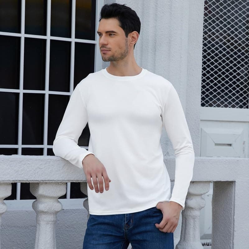 SIMIYA Mens Thermals Long Sleeve Undershirt Warm Fleece Lined Base Layer Thermal Tops Long John Shirts for Men view 4