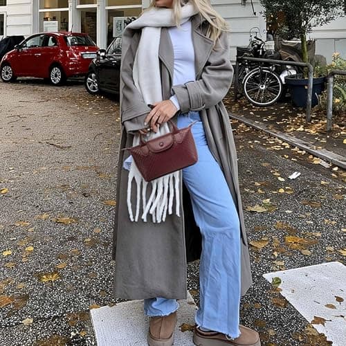 Kiss Sea Woven Leather Handbag for Women, Small Lightweight Dumpling Satchel with Top Handle Fashion Crossbody Purse view 2