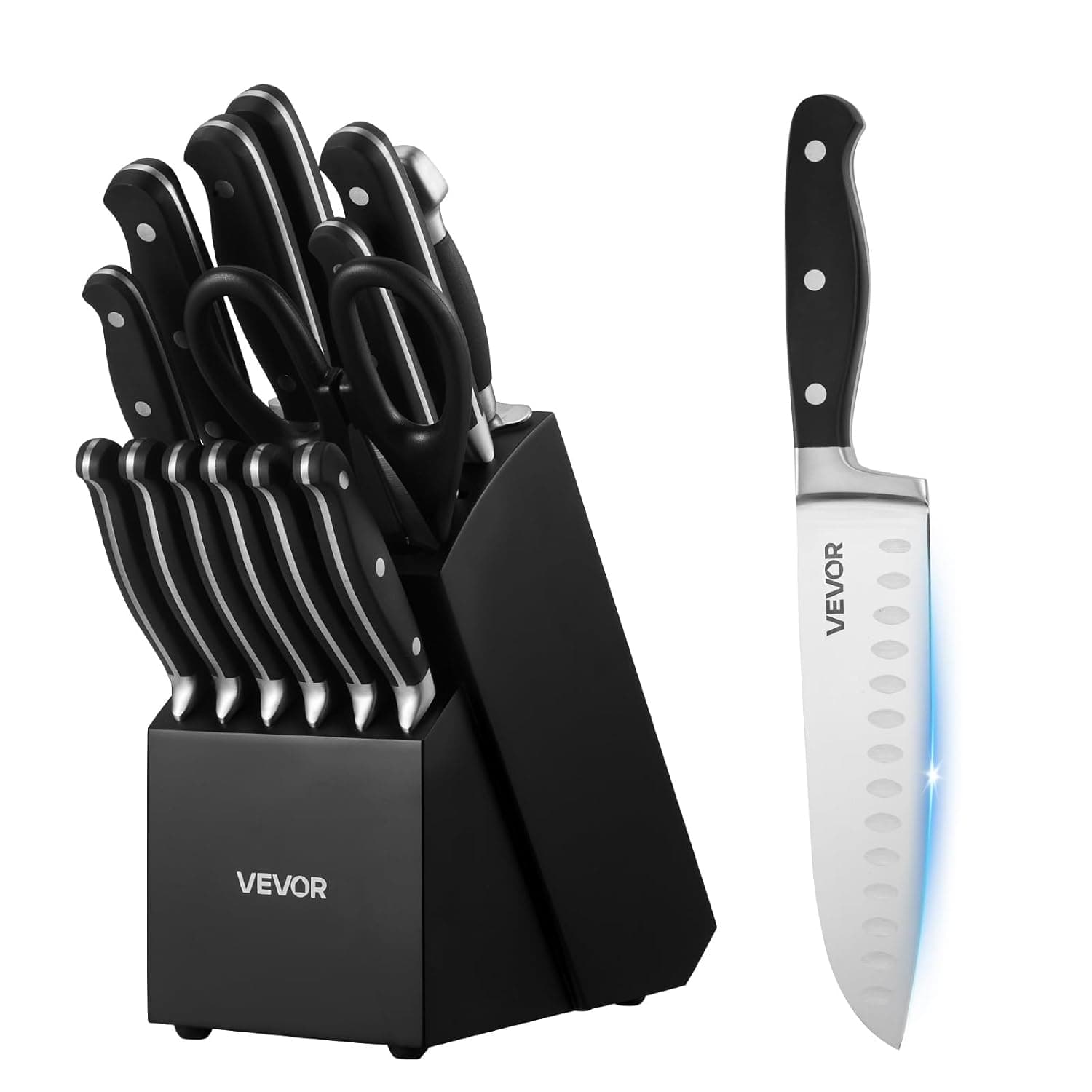 VEVOR 15 Piece Kitchen Knife Set