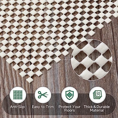 BALEINE Non Slip Rug Pad Rug Gripper for Hardwood Floors, Extra Thick Non Slip Mat Under Carpet (4'x6') view 3