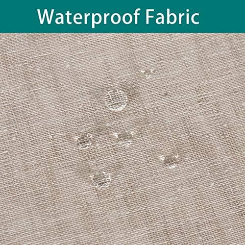 LORDTEX Burlap Linen Look Outdoor Curtains for Patio - 2 Panels Waterproof Sheer Curtains for Pergola, Porch, Cabana and Gazebo Grommet Indoor/Outdoor Voile Sheer Drapes (52 x 84 inch, Linen) view 3