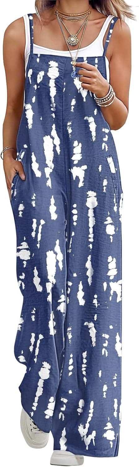 BOHOWE Womens Casual Wide Leg Overalls