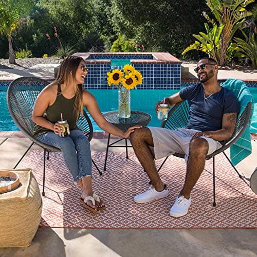 Best Choice Products 3-Piece Outdoor Acapulco All-Weather Patio Conversation Bistro Set w/Plastic Rope, Glass Top Table and 2 Chairs - Gray view 4