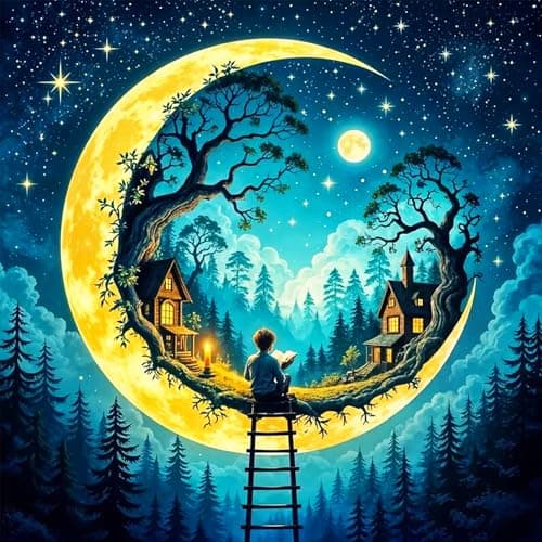 igoodom Diamond Art Kits for Adults, Fantasy Moon Diamond Painting Kit, Full Drill Round Diamond Art Kits, DIY Gem Art and Crafts for Home Wall Decor Gift 14x14inch — image 1