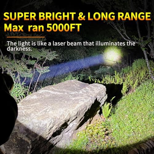 KINQILIN 1800LM Rechargeable Spotlight 13600mAh Spotlight Flashlight 80H Long Lasting IP67 Waterproof 3 Modes Spot Light for Outdoor Camping Home Emergency view 2