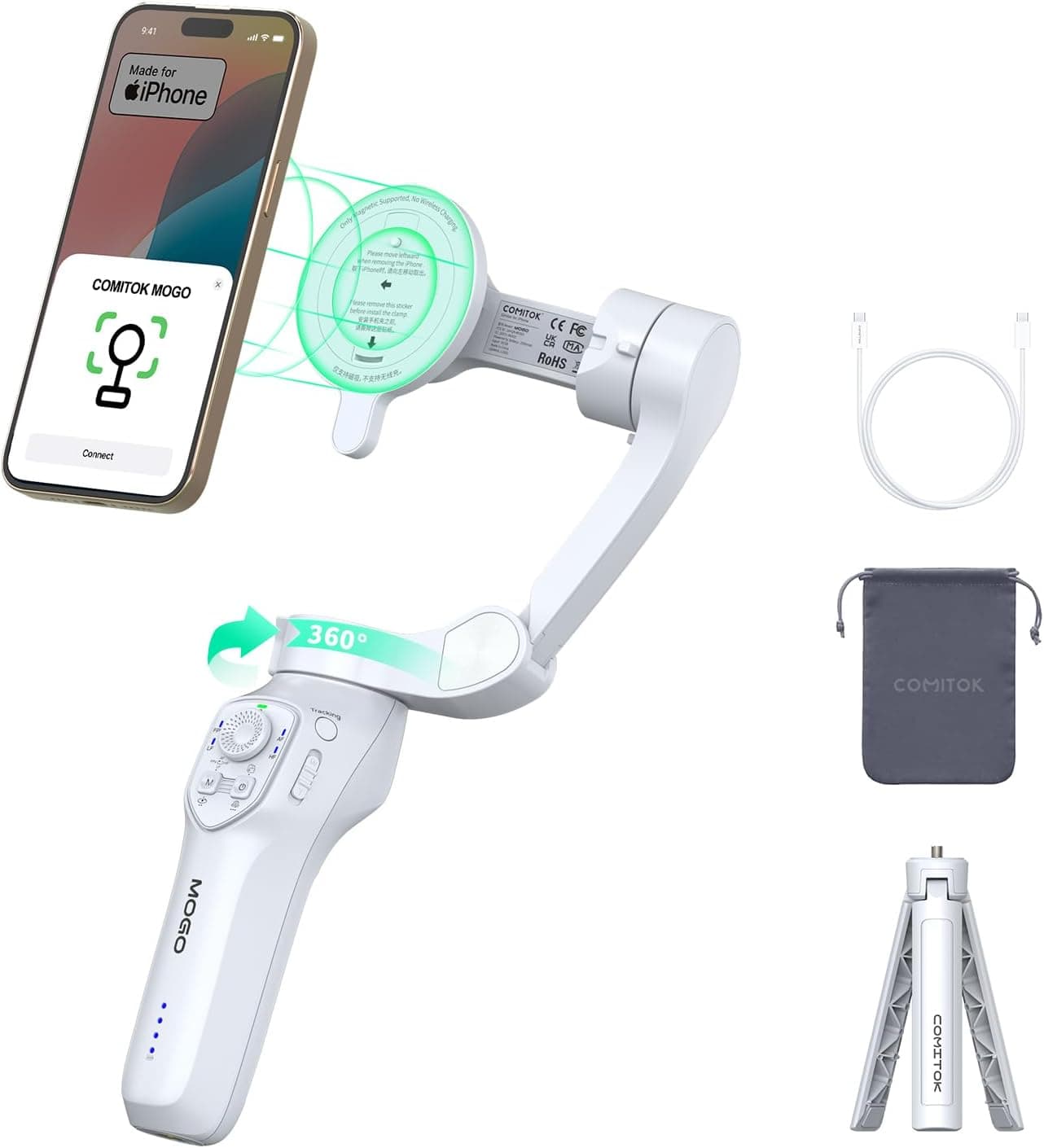 COMITOK iPhone Face Tracking Gimbal Stabilizer — image 1