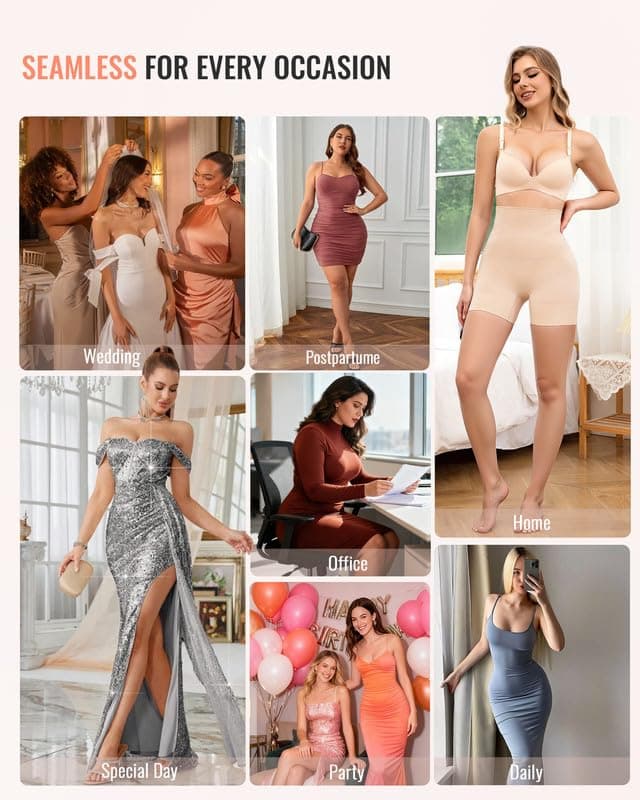 ForeverShaper Shapewear for Women Tummy Control High Waist Body Shaper Thigh Slimmer Butt Lifter Shapewear Shorts Under Dress view 5