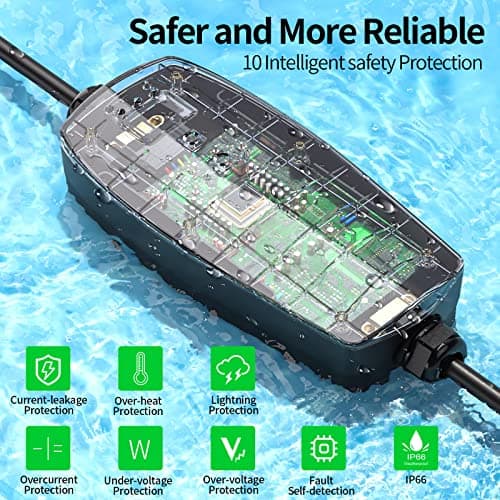 NTONPOWER Tesla Charger 24 Miles Per Hour with Level 1&2 EV Charge 32A/24A16A/10A Optional, UL Listed 16.4Ft Electric Car Charger Use J1772 Plug, Suitable for Most US Models Such As Tesla, Chevrolet view 7