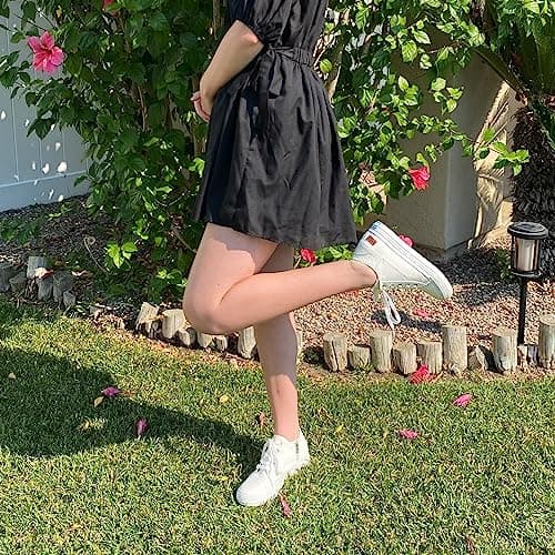 JENN ARDOR Wedge Sneakers for Women Fashion Canvas Shoes Casual Platform Hidden Heel Womens Slip On Sneaker Non Slip Side Zipper view 2