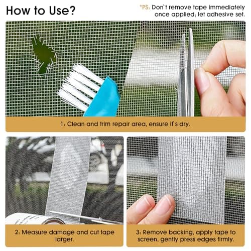 GIUPRE Screen Repair Tape - 2" x 15FT Window Screen Repair Tapes for Windows & Door Mesh Tears Holes, Strong Adhesive Screens Tapes Repair Mesh, Window Screens Repairs Kit(Grey) view 4