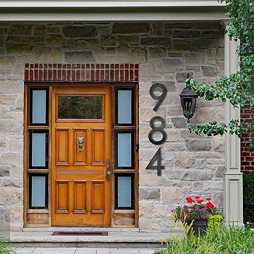 10 Inch Floating Black House Number for Outside | Large House Numbers Modern | Address Number/Door Garage Gate |911 Visibility Signage (9) view 2