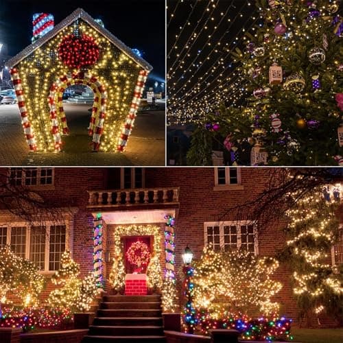 Clownya Christmas Lights 100ft 300 LEDs, 8 Modes, Warm White, Indoor Outdoor Plug-in Fairy Lights for Christmas Tree, Bedroom, Classroom Decor Outdoor Decor,Christmas Decorations (Warm Color, 100FT) view 5