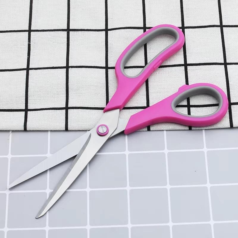 3-Pack 8" Heavy Duty Scissors with Ultra Sharp Blades and Comfort Grip Handles - For Office, Home, School, Sewing, and Crafts (Mint, Grey, Purple) view 2