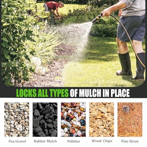Mulch Glue for Landscaping 1 Gallon- Max Concentrated Rock Glue, Fast-Dry Gravel Binder,Mulch Lock Adhesive for Rocks & Pea Gravel, Pet & Plant Safe,Long-Lasting Mulch Stabilizer for Outdoor Garden view 4