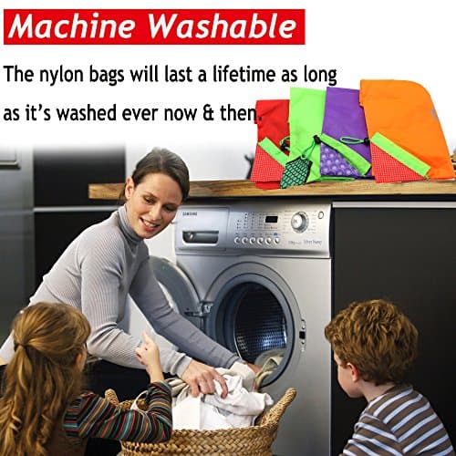 Dodkes 10PCS Fruits Reusable Grocery Shopping Tote Bags Folding Pouch Storage Convenient for Travel view 3