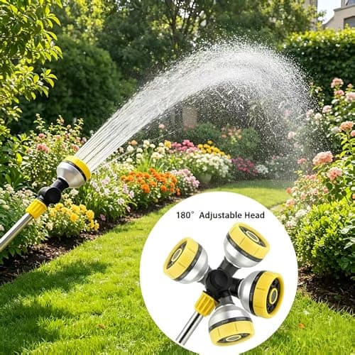 17.5" Multi-Pattern Watering Wand with Thumb Control & 180° Water Nozzle | 8 Spray Modes for High-Pressure Cleaning, Pet Bathing, Gardens, Hanging Baskets | Fits Standard Garden Hoses view 5