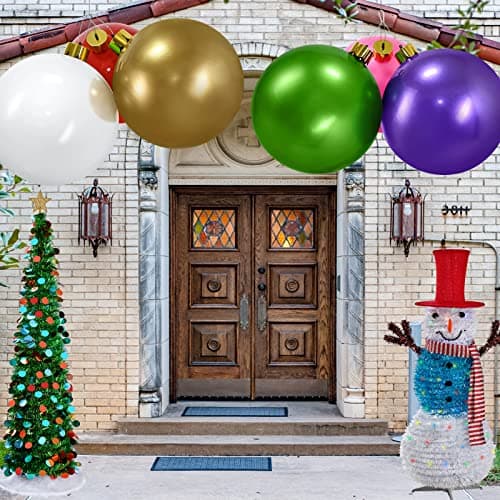 Inflatable Oversized Ornaments for Christmas Decorations 18" 25" Two Size & 8 Colors Option Available Large Christmas Ball Indoor Outdoor Use Festive Yard Decoration view 4