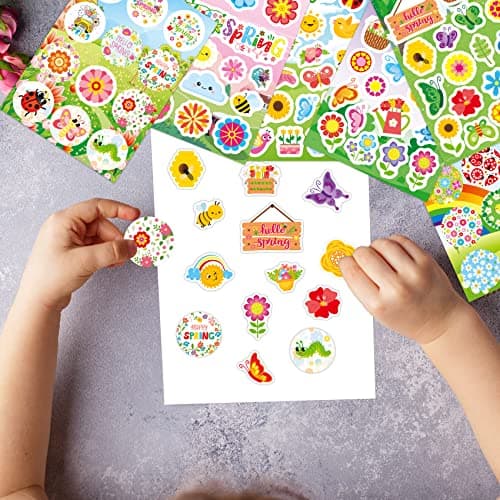 Joy Bang 404PCS Spring Stickers for Kids, 24 Sheets Garden Stickers Flower Stickers Nature Stickers Spring Stickers Crafts for School Classroom Teachers Childrens Spring Party Favors Supplies Gifts view 6