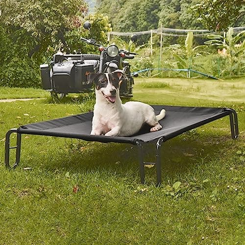 pettycare Outdoor Elevated Dog Bed Cot, Raised Dog Cots Beds, No Screws, Stable Frame & Durable Supportive Teslin Recyclable Mesh, Breathable, Indoor and Outside Pet Beds, Fits up to 40 lbs view 2