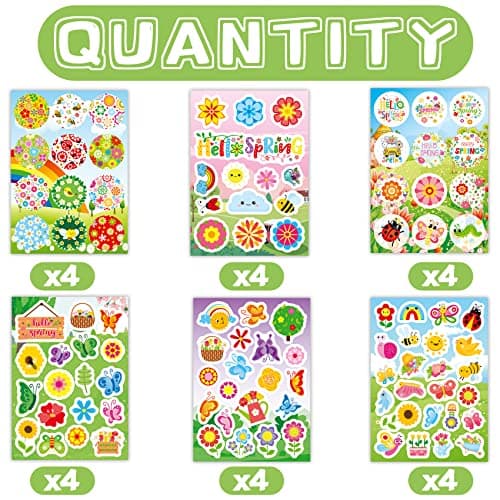 Joy Bang 404PCS Spring Stickers for Kids, 24 Sheets Garden Stickers Flower Stickers Nature Stickers Spring Stickers Crafts for School Classroom Teachers Childrens Spring Party Favors Supplies Gifts view 4
