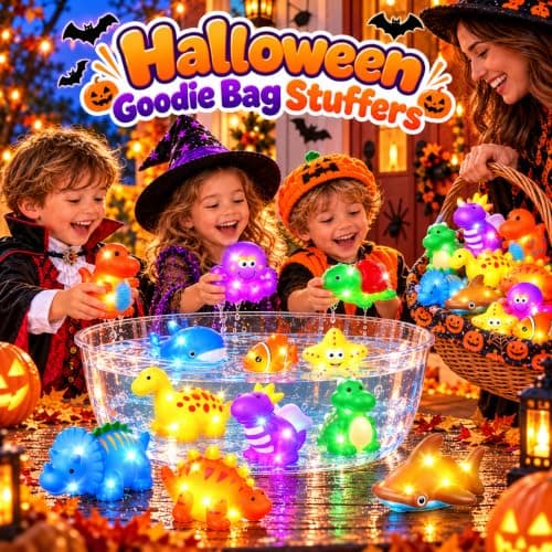 Light Up Dinosaur Bath Toys Baby Toddler Kids Halloween Goodie Bag Stuffers view 5