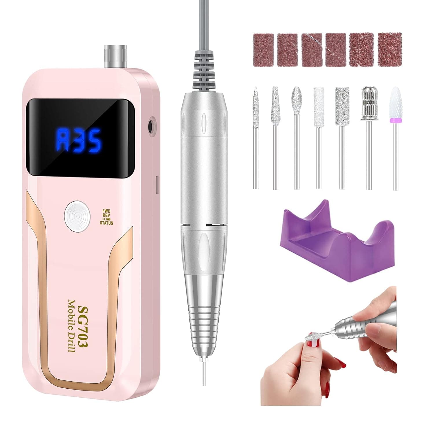 MOCOWIND Portable Nail Drill Professional