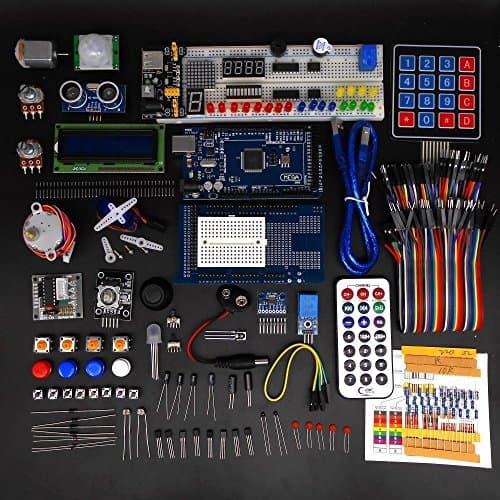 Complete Ultimate STEM Electronic Projects Starter Kit for Arduino with Mega2560, LCD1602, Servo, Stepper Motor, Sensors, Breadboard, Jumper Wire, Resistor, Capacitor, Transistor and Tutorial view 2