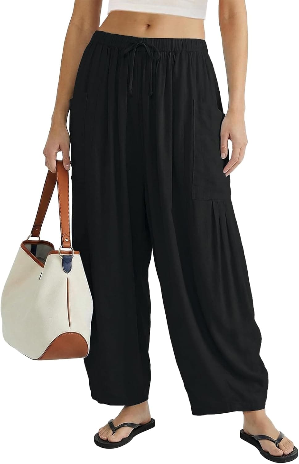 COCOMARTS Womens Linen Wide Leg Pants — image 1
