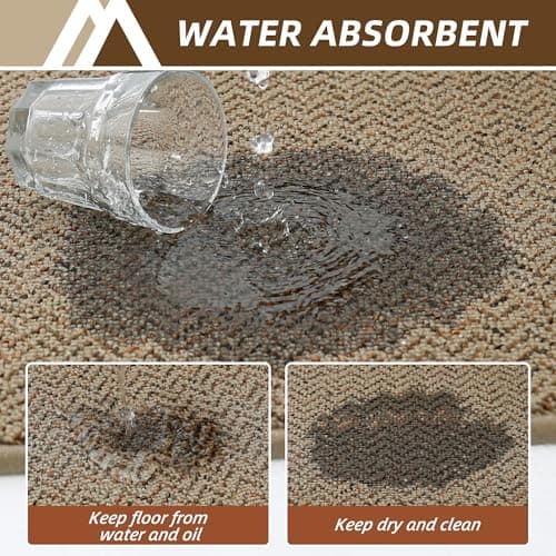 COSY HOMEER Kitchen Rugs Non-Slip Washable Kitchen Floor Mats 17"x30" Taupe view 5