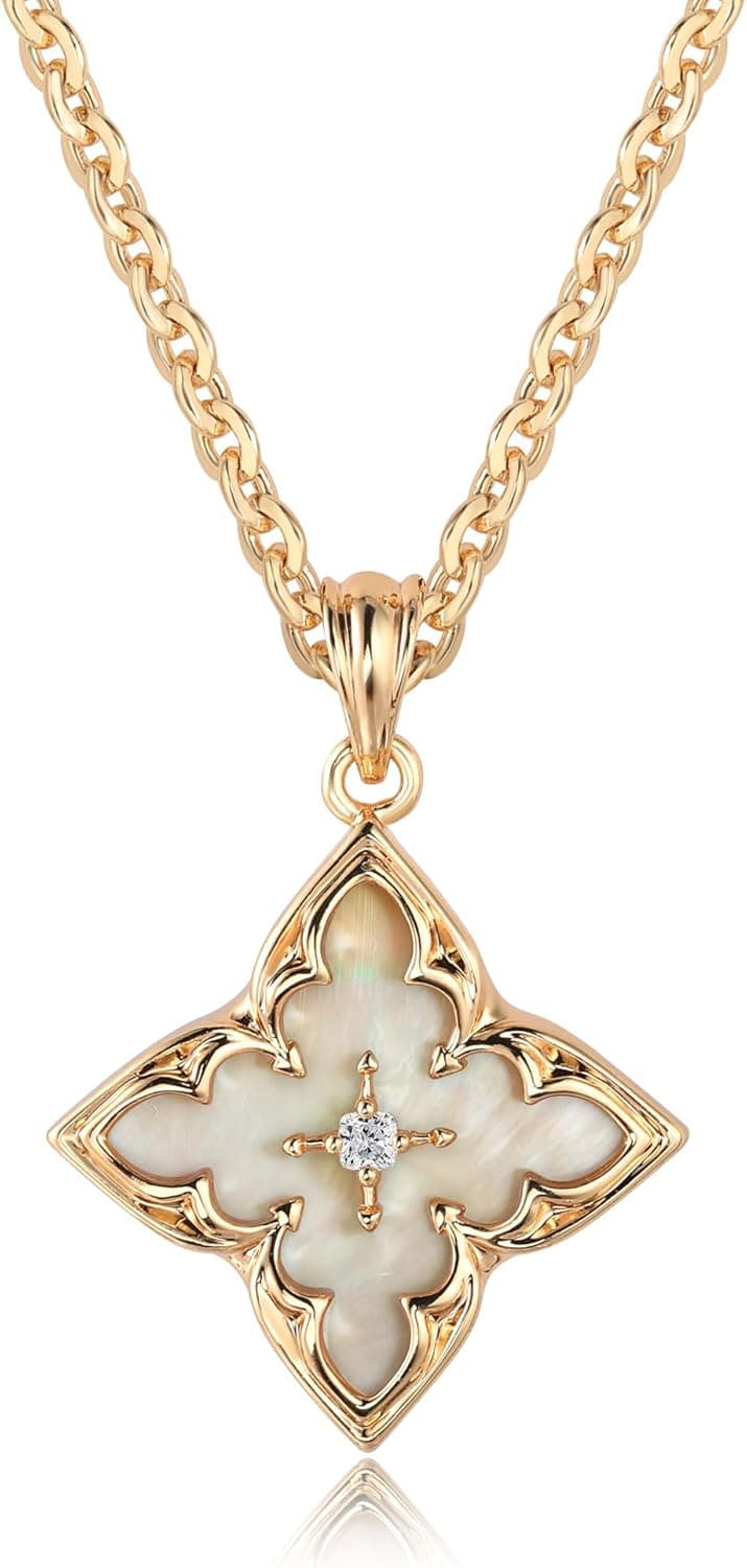 FETTERO Gold Clover Necklace for Women