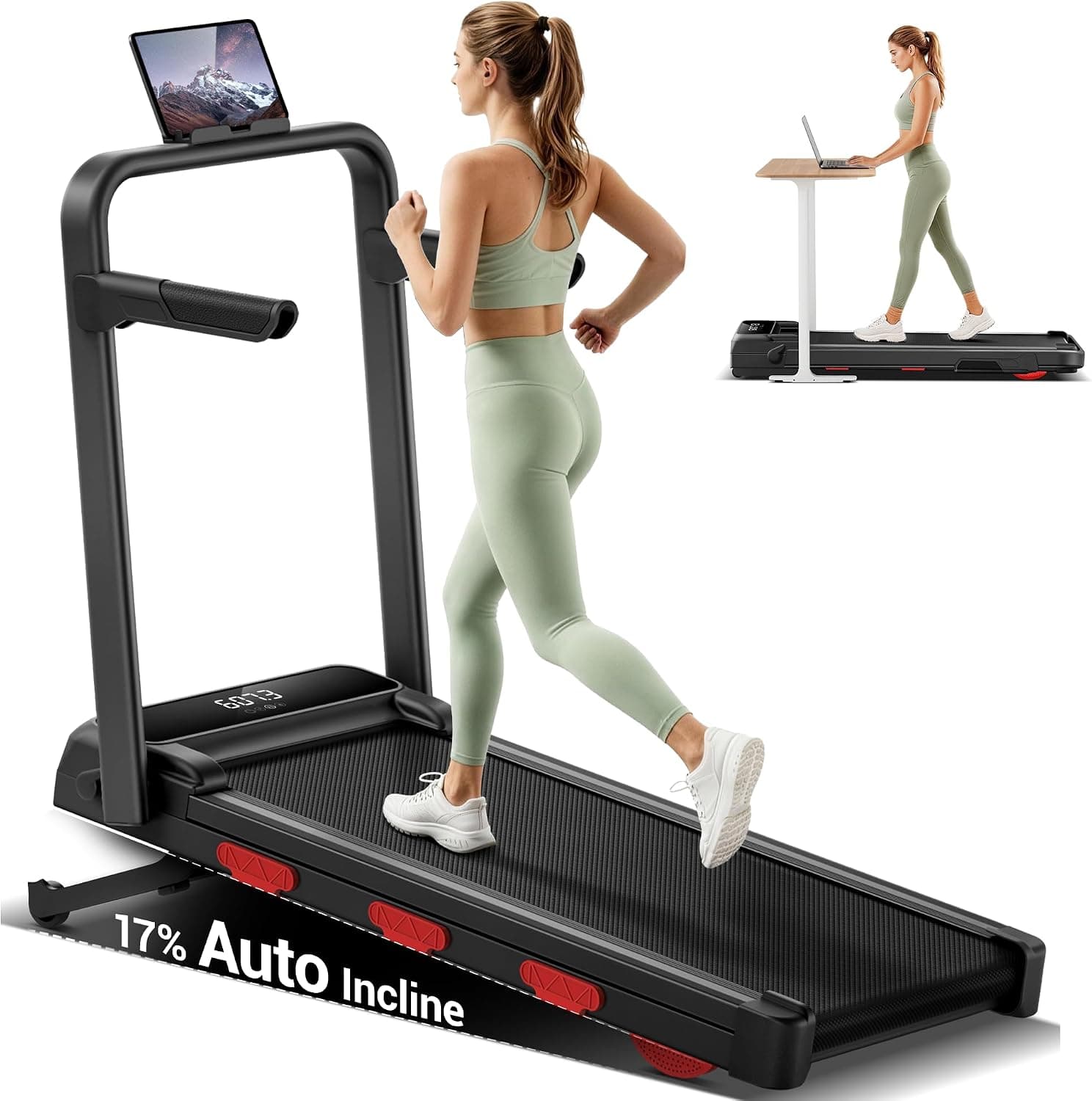 AUDAXFIT 17% Walking Pad with Auto Incline