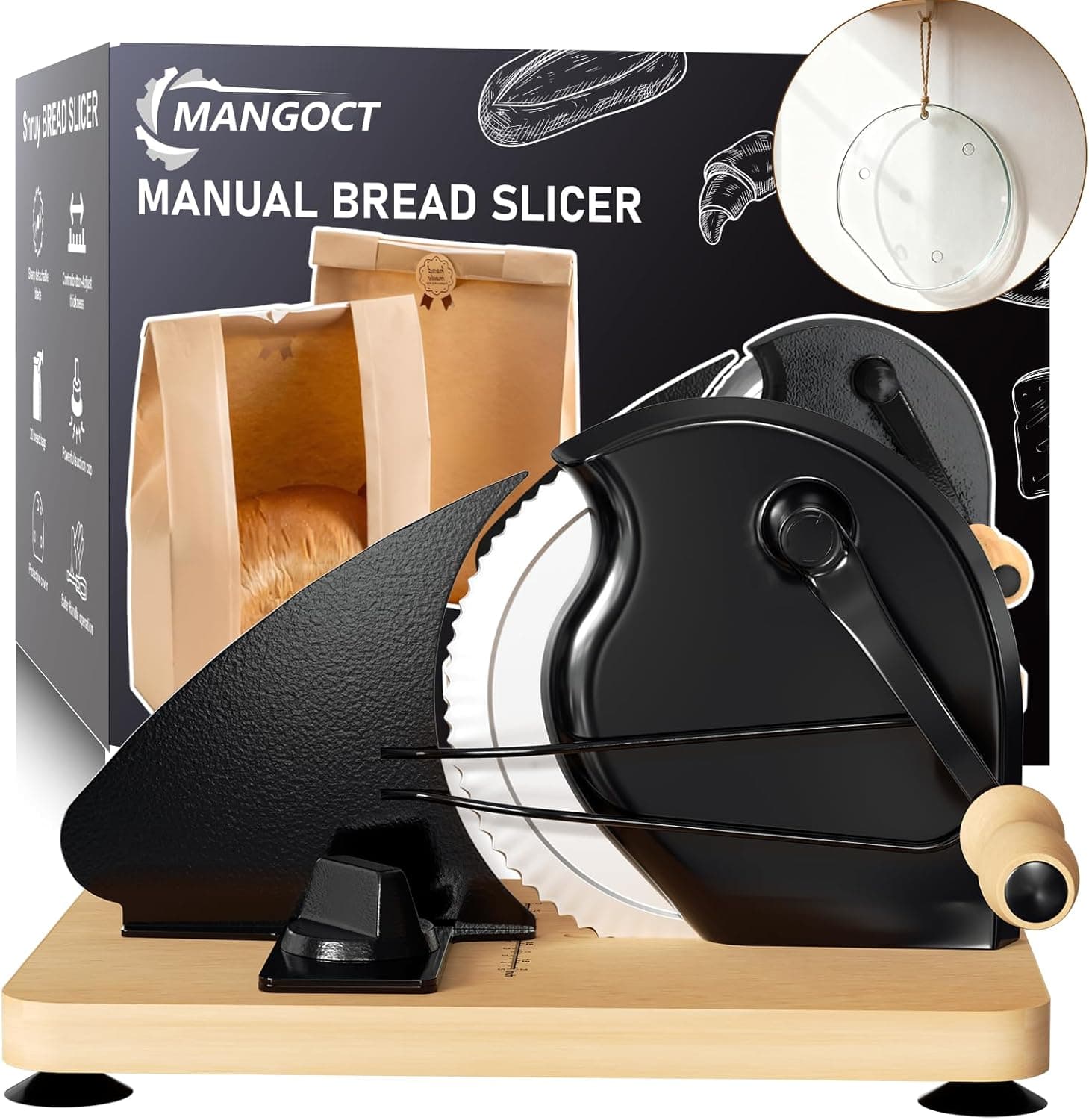 MANGOCT Upgraded Manual Bread Slicer