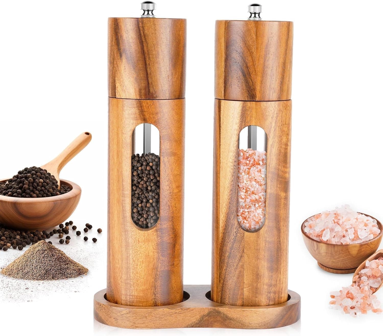 E-ROOM TREND Wood Salt and Pepper Grinder Set