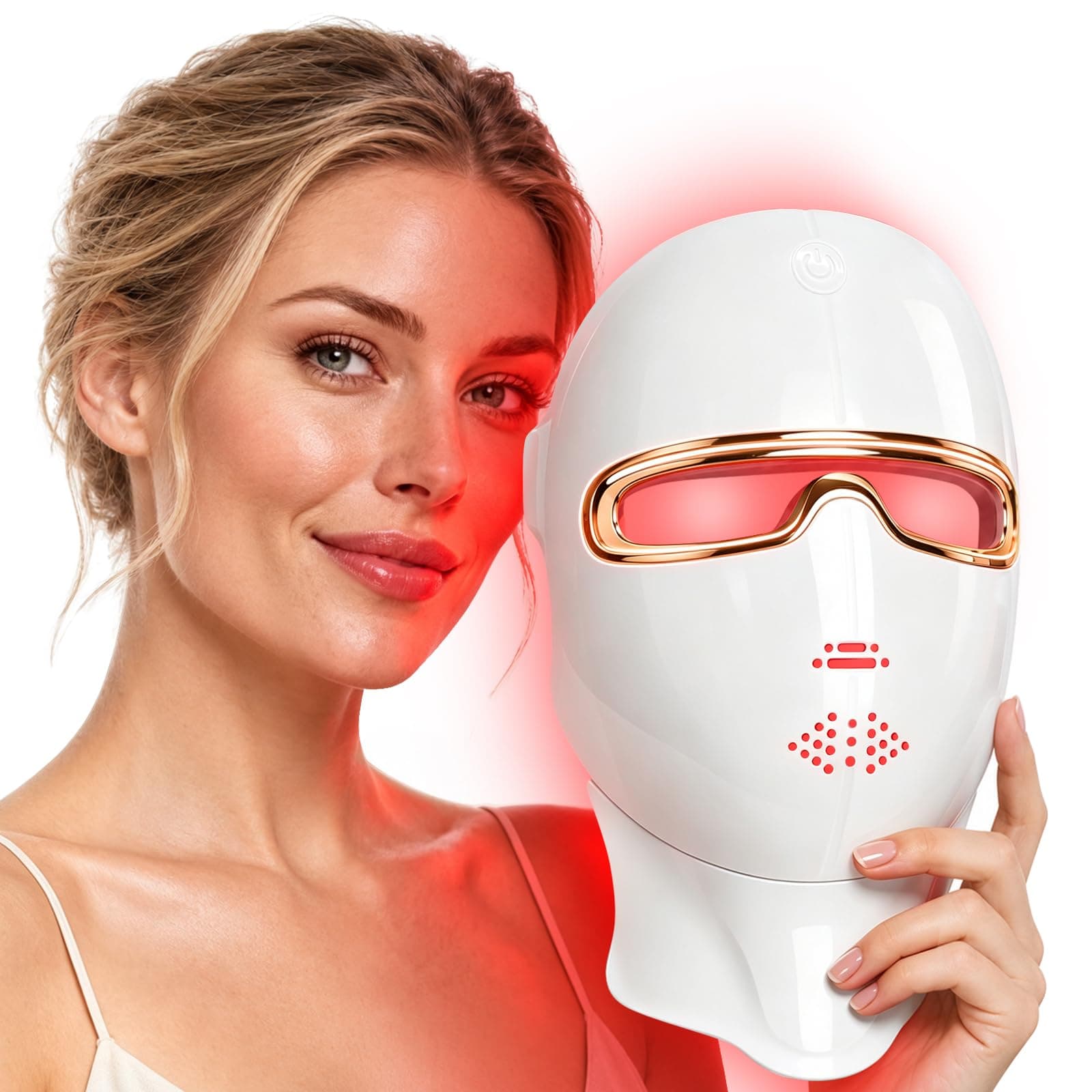 Red Light Therapy Mask for Face, 850nm NIR Treats Acne & Wrinkles