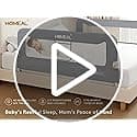 HOMEAL 59in Foldable Toddler Bed Rails, Bed Rail for Toddlers with U-Shape Base, Baby Bed Rail Guard for Twin, Full, Queen, King Beds, Bed Rail for Baby, White view 7