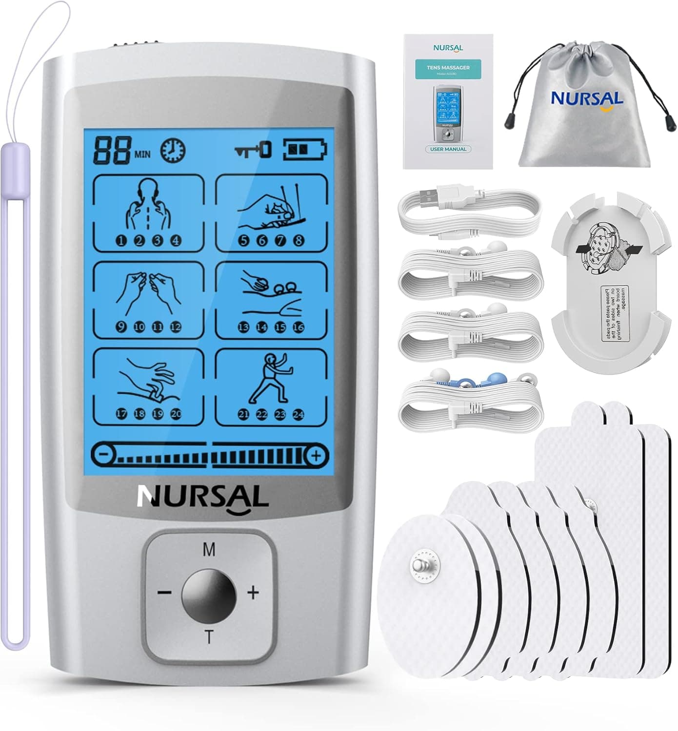 NURSAL 24 Modes TENS Unit Muscle Stimulator