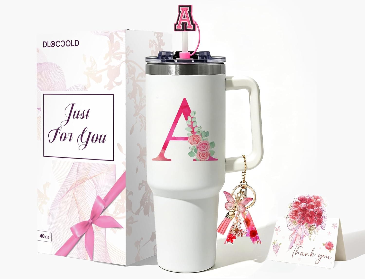 DLOCCOLD Initial Monogrammed Gifts Tumbler