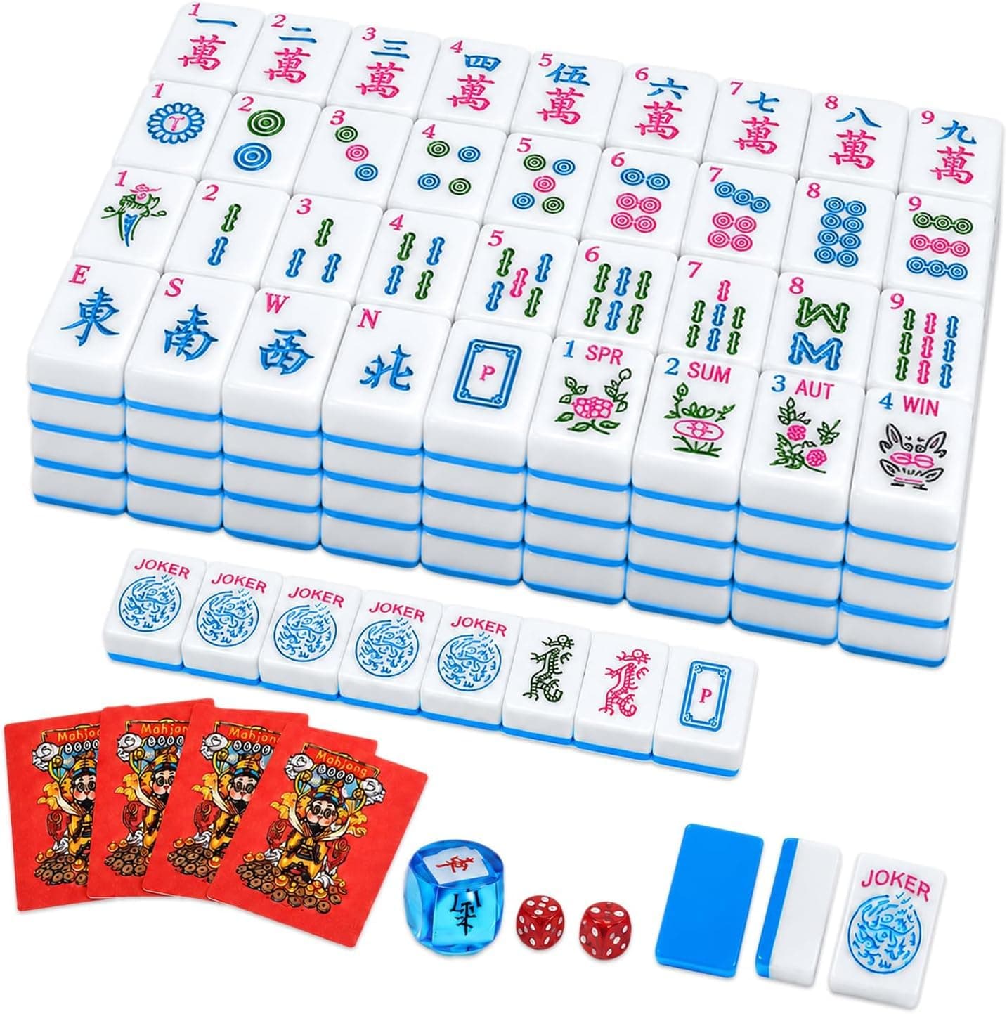 American Mahjong Tile Set,166 Pink 1.2 in Premium Complete Mahjong Set