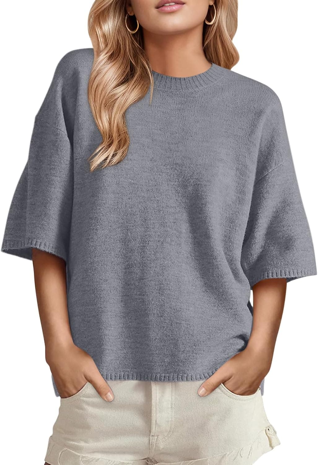 GREAIDEA Womens Short Sleeve Sweater